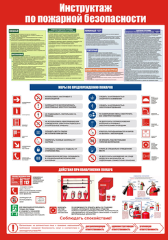 С148 Инструктаж по пожарной безопасности (700х1000 мм, пластик ПВХ 3мм, Прямая печать на пластик)  - Стенды - Стенды по пожарной безопасности - Магазин охраны труда и техники безопасности stroiplakat.ru