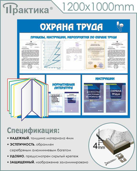 С07 Стенд охрана труда (с перекидной системой) (1300х1000 мм, пластик ПВХ 3 мм, алюминиевый багет серебряного цвета) - Стенды - Стенды по охране труда - Магазин охраны труда и техники безопасности stroiplakat.ru